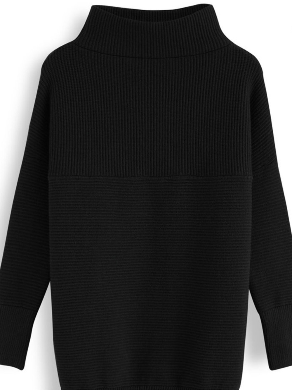 Black Ribbed Turtleneck Sweater – Size S/M – Free People Ottoman Style
